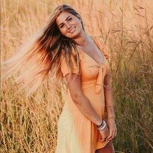 Yellow polka dot dress